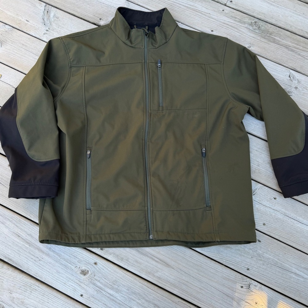 Red Head Brand Co Mens 2XL Softshell Jacket Olive Green Full Zip Fleece Lined